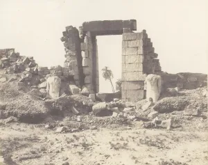 Felix Teynard Prints: Karnak (Thebes), Premier Pylone - Ruines de la Porte et des Colosses