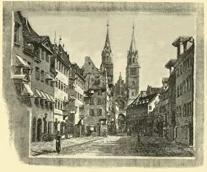 Karolinen-Strasse and Church of St. Lawrence, Nuremberg, 1890. Creator: Unknown