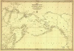 Cartographic Prints: Karta Ledovitago mori?a? i Vostochnago okeana, 1844. Creator: Unknown