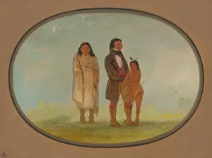 Images Dated 24th February 2021: Kaskaskia Chief, His Mother, and Son, 1861 / 1869. Creator: George Catlin