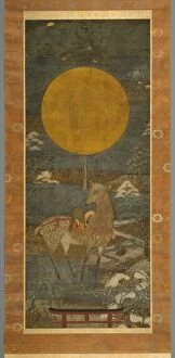 Shrine Collection: Kasuga Deer Mandala, 15th century. Creator: Unknown
