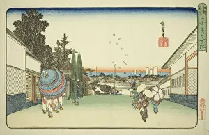 Blowing Bubbles Prints: Kasumigaseki, from the series Famous Places in Edo (Koto meisho)