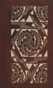 Complex Prints: Katagami stencil with bamboo(?) and leaves, between 1900 and 1952. Creator: Unknown