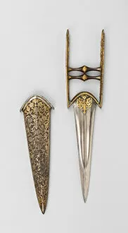 Arms Collection: Katar with Scabbard, Turkey, 17th-18th century. Creator: Unknown