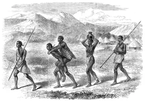 Water Jar Prints: Katchiba, King of the Obbo Country, going a journey, 1865. Creator: Unknown