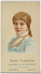 Worlds Beauties Prints: Kate Claxton, from Worlds Beauties, Series 2 (N27) for Allen & Ginter Cigarettes