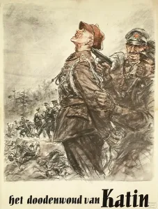 Matejko Prints: Katyn, the forest of death. Nazi propaganda poster