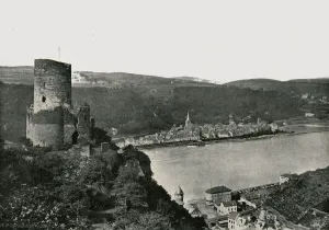 Francis Frith And Co Prints: The Katz overlooking the Rhine, St Goarshausen, Germany, 1895. Creator: Francis Frith & Co