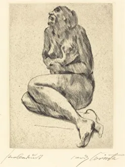 Kauernder weiblicher akt (Crouching Female Nude), 1914. Creator: Lovis Corinth Kauernder weiblicher akt (Crouching Female Nude), 1914. Creator: Lovis Corinth