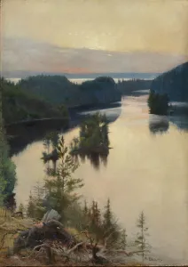 Edelfelt Albert Prints: Kaukola Ridge at Sunset, 1889-1890. Creator: Albert Edelfelt