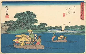 Boatman Gallery: Kawasaki, ca. 1842. ca. 1842. Creator: Ando Hiroshige