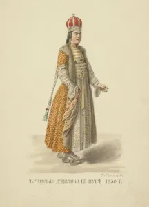 Kazan Tatar Girl in Fur Coat of 1830 (From the series Clothing of the Russian state), 1869 Kazan Tatar Girl in Fur Coat of 1830 (From the series Clothing of the Russian state), 1869