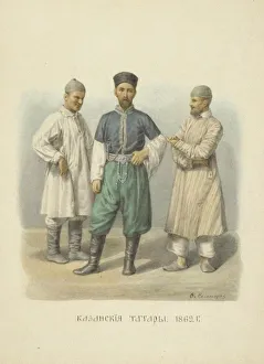 1869 Prints: Kazan Tatars of 1869 (From the series Clothing of the Russian state), 1869