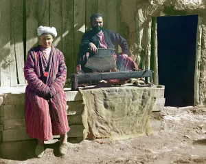 Uzbekistan Prints: Kebab restaurant, Samarkand, between 1905 and 1915