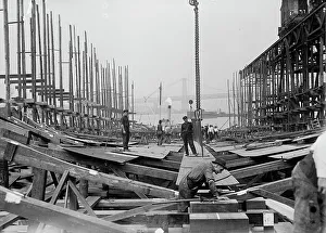 Navy Yard Prints: Keel of NEW YORK, 1911. Creator: Bain News Service