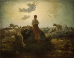 Herdswoman Prints: The Keeper of the Herd, 1871 / 74. Creator: Jean Francois Millet