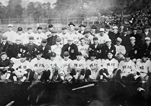 Sportswear Prints: Keio University ball team, 1914. Creator: Bain News Service