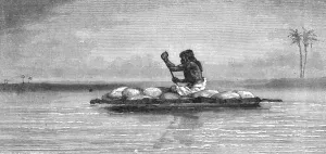 Chas Rathbone Low Prints: Kelek, or raft of inflated skins