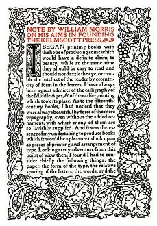 Typeface Gallery: Kelmscott Press: Page printed in the Golden Type, c.1895, (1914). Artist: William Morris
