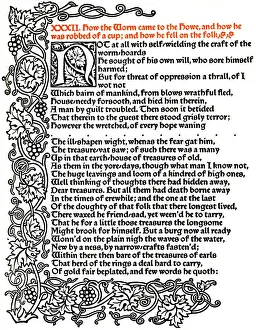 Typeface Prints: Kelmscott Press: Page from The Tale of Beowulf Printed in the Troy Type