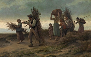 Sand Dune Prints: A Kempen Lumberjacks Family, 1888. Creator: Frans Van Kuyck
