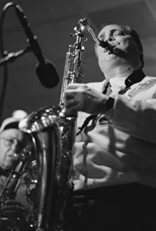 Low Angle View Prints: Ken Peplowski, The March of Jazz, Clearwater Beach, Florida, 2000. Creator: Brian Foskett