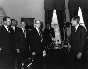 New Zealand Gallery: Kennedy Receives Mariner 2 Model, 1961. Creator: NASA