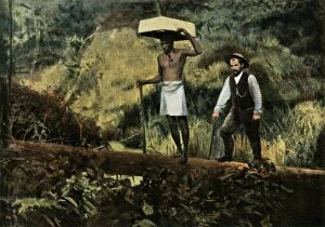 Carrying On Head Collection: Kentzer (Chercheurs D Or En Promenade), (Prospecting for Gold), 1900. Creator: Unknown