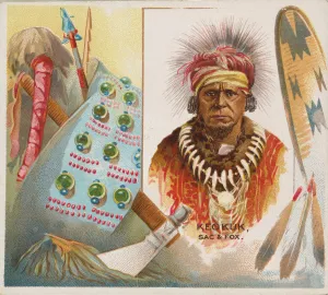 Keokuk, Sac & Fox, from the American Indian Chiefs series (N36) for Allen &