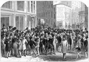 Stockbroker Prints: Kerbstone stockbrokers in New York, 1864. Artist: M Jackson