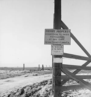 Private Gallery: Kern County, California is largely in the hands of big landowners, 1939. Creator: Dorothea Lange