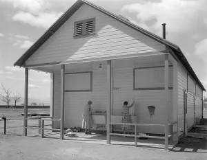 Resettlement Prints: Kern County migrant camp, California, 1936. Creator: Dorothea Lange