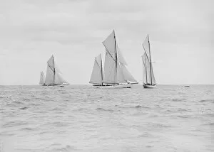 William Fife Iii Collection: The three ketches Julnar, Cariad and Corisande racing upwind, 1913. Creator