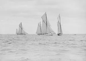 Cariad Gallery: The three ketches Julnar, Cariad and Corisande racing upwind, 1913. Creator