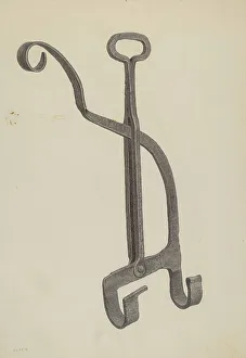 Kettle Prints: Kettle Tilter, c. 1939. Creator: Jacob Lipkin