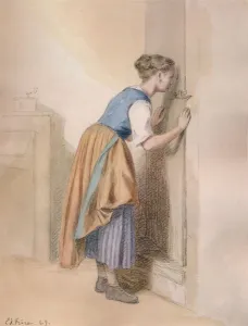 The Keyhole, 1869, (1938). Artist: Pierre Edouard Frere