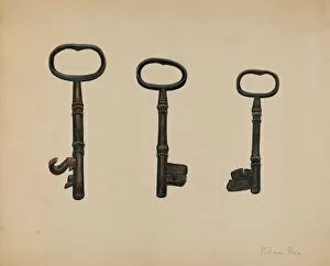 Keys Gallery: Keys to John Marshall House, c. 1937. Creator: Edna C. Rex