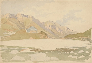 1875 Prints: Kezmarska cottage above Belianske Tatras, 1875-1880. Creator: Eugen Wallachy