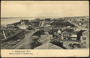 Photomechanical Print Prints: Khabarovsk. View of the city from Srednaya Gora, 1904. Creator: Unknown