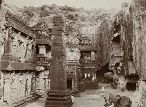 Khalias Rock-Hewn Temple, Ellora, c. 1890. Creator: Lala Deen Dayal