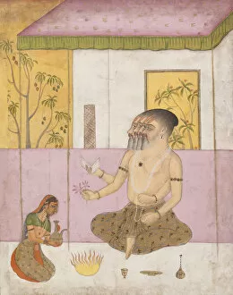Opaque Watercolor Collection: Khambhavati Ragini: Folio from a ragamala series (Garland of Musical Modes), ca. 1675