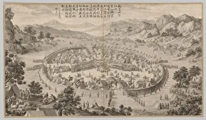 1644 1911 Prints: Khan of Bada Shan Presenting Tribute: from Battle Scenes of the Quelling of Rebellions…