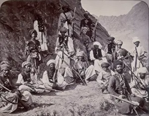 John Burke Prints: Khan of Lalpura and followers, Afghanistan, 1878. Creator: John Burke