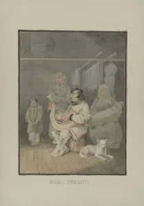 Ostyak Prints: Khant musician, 1862-1887. Creator: Mikhail Znamensky