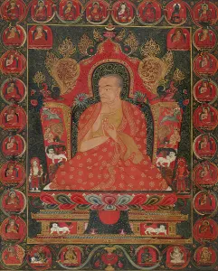 Lohan Prints: Khenchen Tashi Tshultrim and His Ordination Lineage, c1400. Creator: Unknown