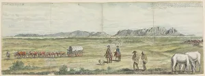 Settlers Prints: Khoikhoi and Settlers on Cape Plain, 1786. Creator: Jan Brandes