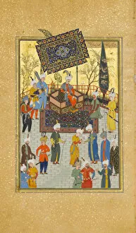 Khusrau Seated on his Throne, Folio 64 from a Khamsa (Quintet) of Nizami, A.H. 931 / A.D