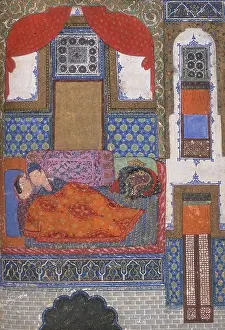 Khusrau and Shirin in bed, c1410-c1411. Creator: Unknown