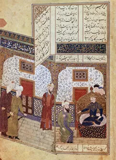 Khusraw conversing with Buzurg Ummid (Miniature From the Cycle of Eight Poetic Subjects), 1431