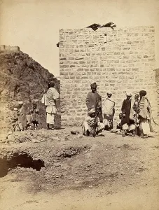 Central Asia Prints: The Khyber Pass, Pakistan: men in a group with rifles, c1900. Creator: Unknown